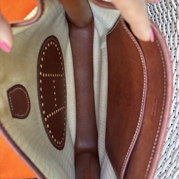 Authentic Hermes Toile Swift Evelyne PM leather brown crossbody bag RARE - Picture 11 of 16